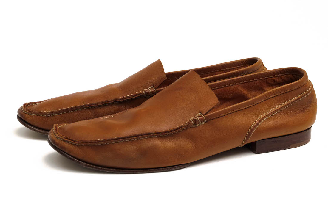 HERMES / エルメス 牛革 カーフ レザーソール ブラウン 茶 ヴァンプ