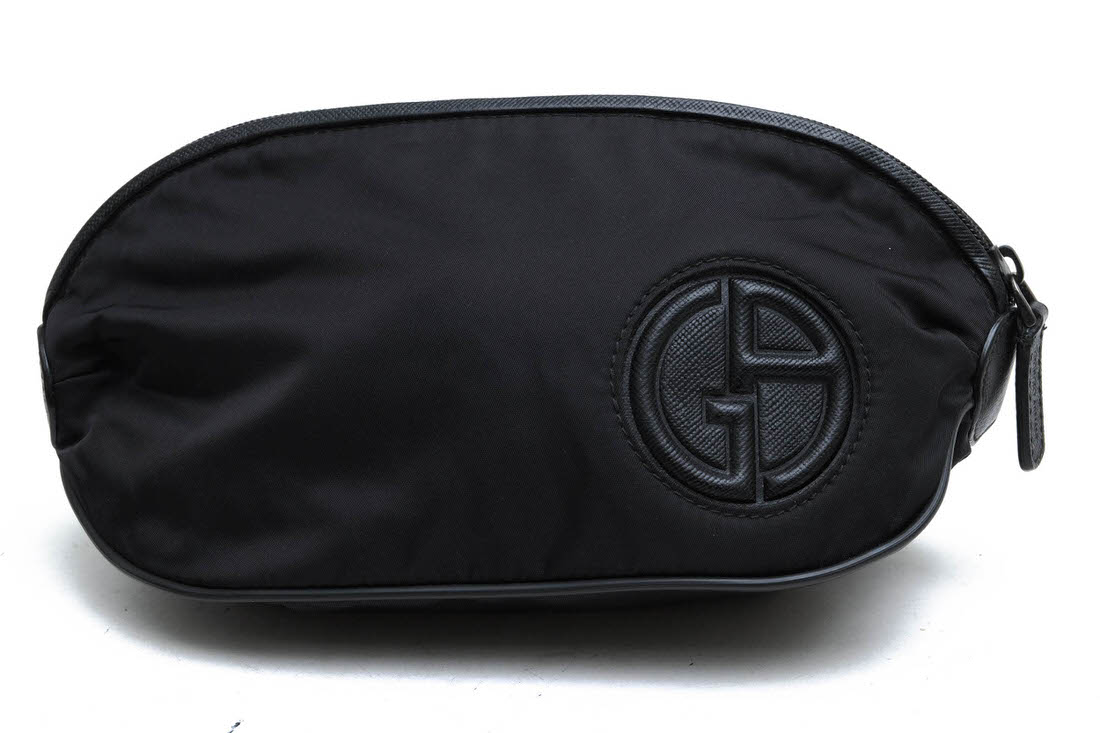 GIORGIO ARMANI / アルマーニ サフィアーノ 牛革 ブラック 黒 セカンド