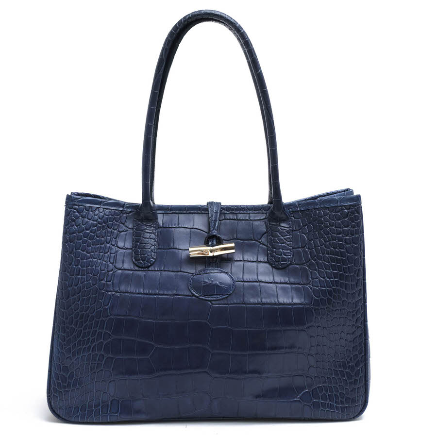 Longchamp / ロンシャン 牛革 2WAY ショルダーバッグ ネイビー 紺