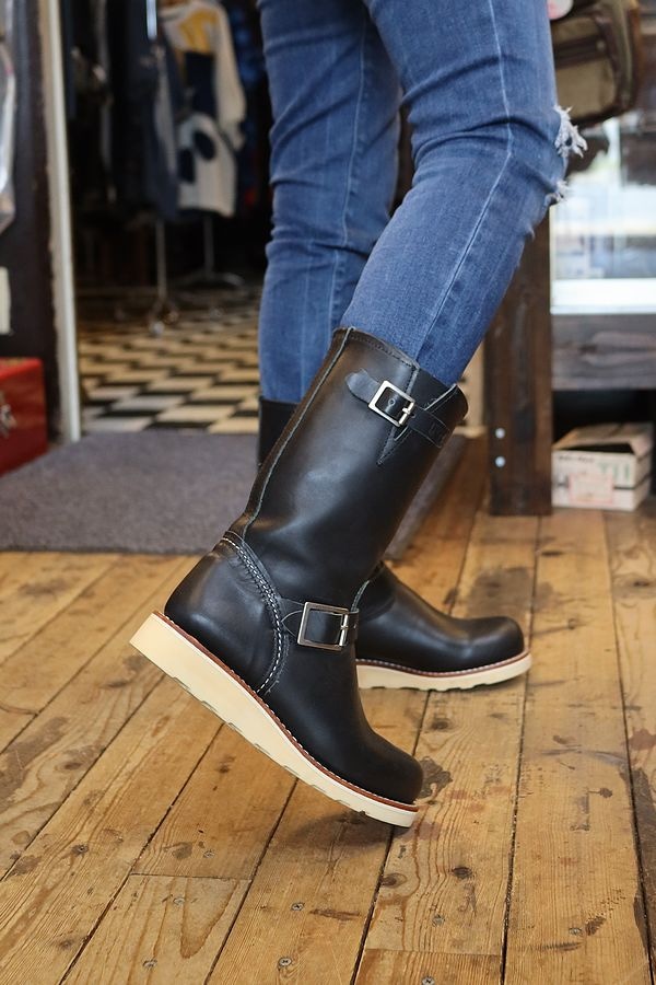 Red 美品 レッドウイング RED WING ブラック エンジニアブーツ