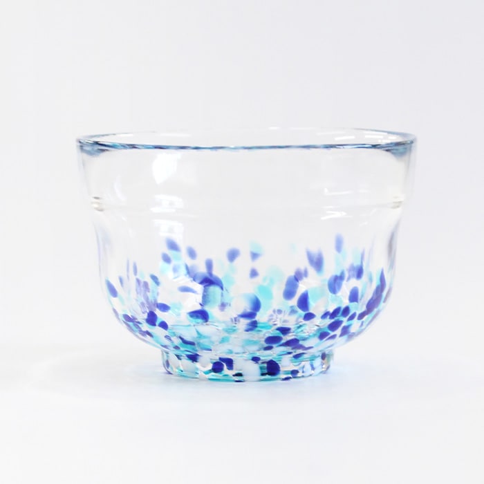 茶道具 抹茶茶碗 ガラス 松ヶ岡ガラス うみ抹茶碗（W-614）【非耐熱】