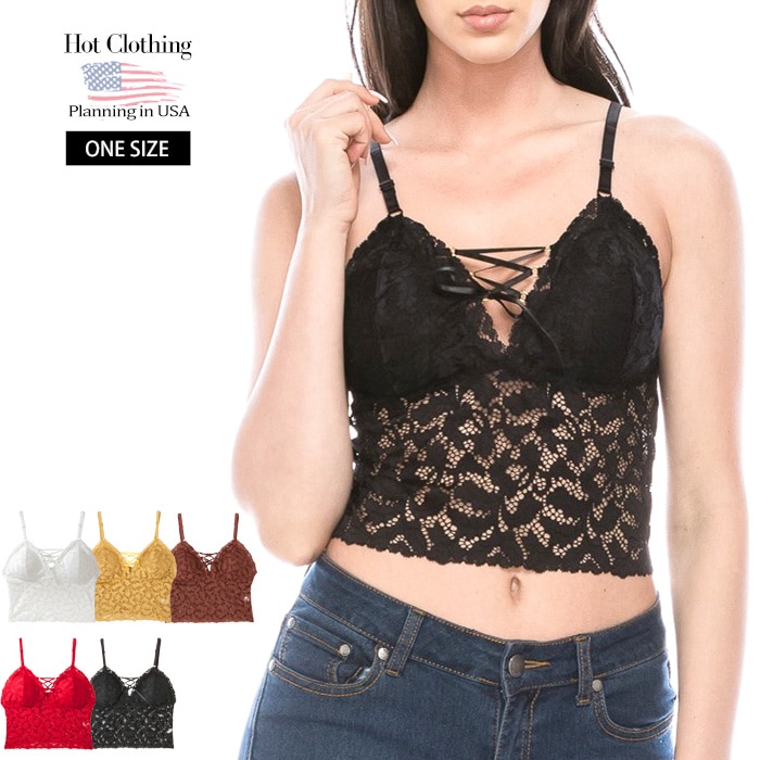 シアーレース クロップトップ ブラレット シンプル ノンワイヤー 三角