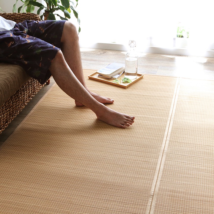 竹ラグ ヨーク 滑り止め 消臭 抗菌防臭 折り畳み 4.5畳 6畳 8畳