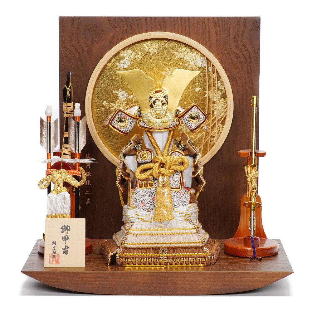 五月人形】4号 奉納 薄茶裾濃威 鎧飾り〈朔太郎作〉 ｜雛人形・五月