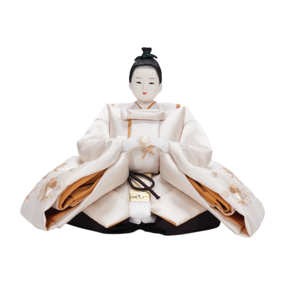 雛人形】「葵」 桜ちらし刺繍(白・ピンク) 親王飾り | 柴田家千代作