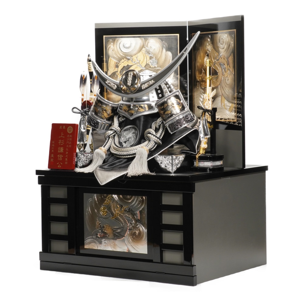 五月人形】25号 リアル上杉謙信 着用兜収納飾り〈皇宸作〉 ｜雛人形