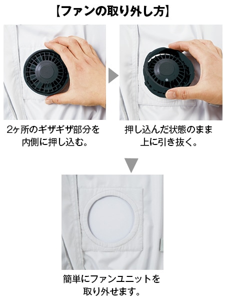 空調服(R)】 FAN4BJ 7.2V大容量パワーバッテリー対応ワンタッチファン