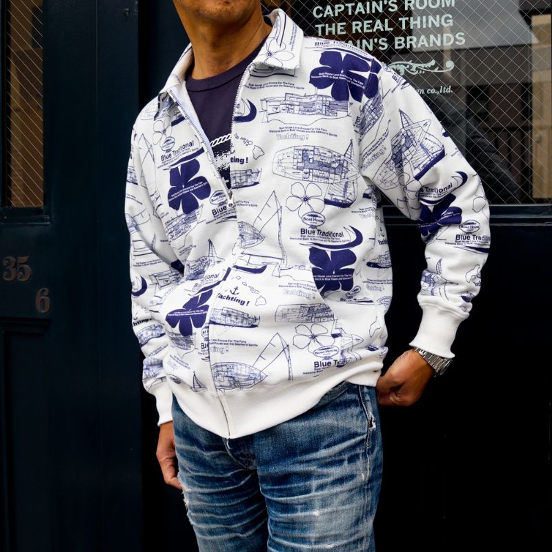 ボートハウス》ヨット総柄襟付きF/Zトレーナー / JOYMARK DESIGN