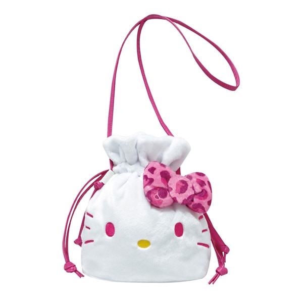 巾着ショルダー ピンク [ハローキティ（ヒョウ柄シリーズ）] | ハロー