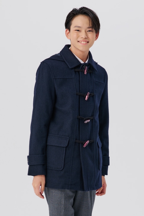 ショート丈ダッフルコート（男女兼用）のネイビーは制服通販のカンコー