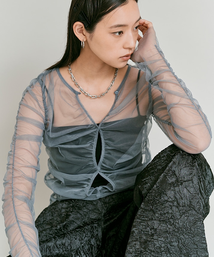 シャーリングシアートップス 全3色 | トップス | W:Huku