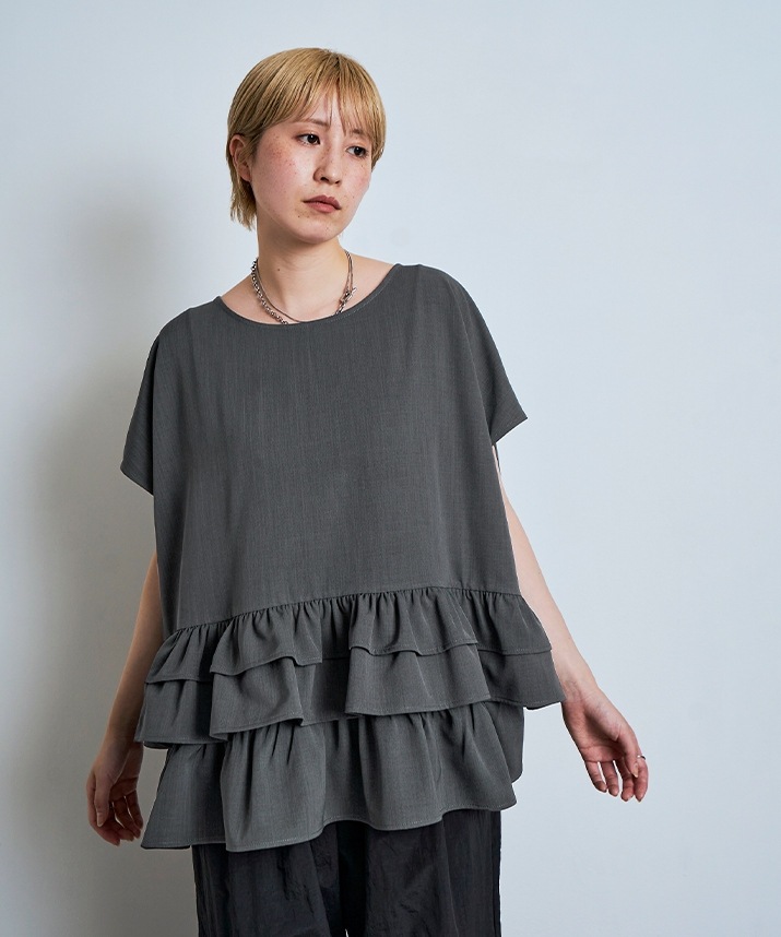 ハーフスリーブティアードフリルトップス 全5色 【SALE】 | トップス