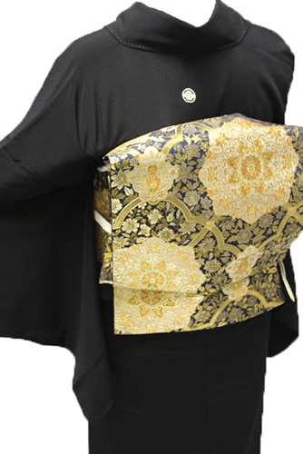 正絹黒留袖レンタルフルセット「金駒刺繍 松に波・花」 | すべての商品
