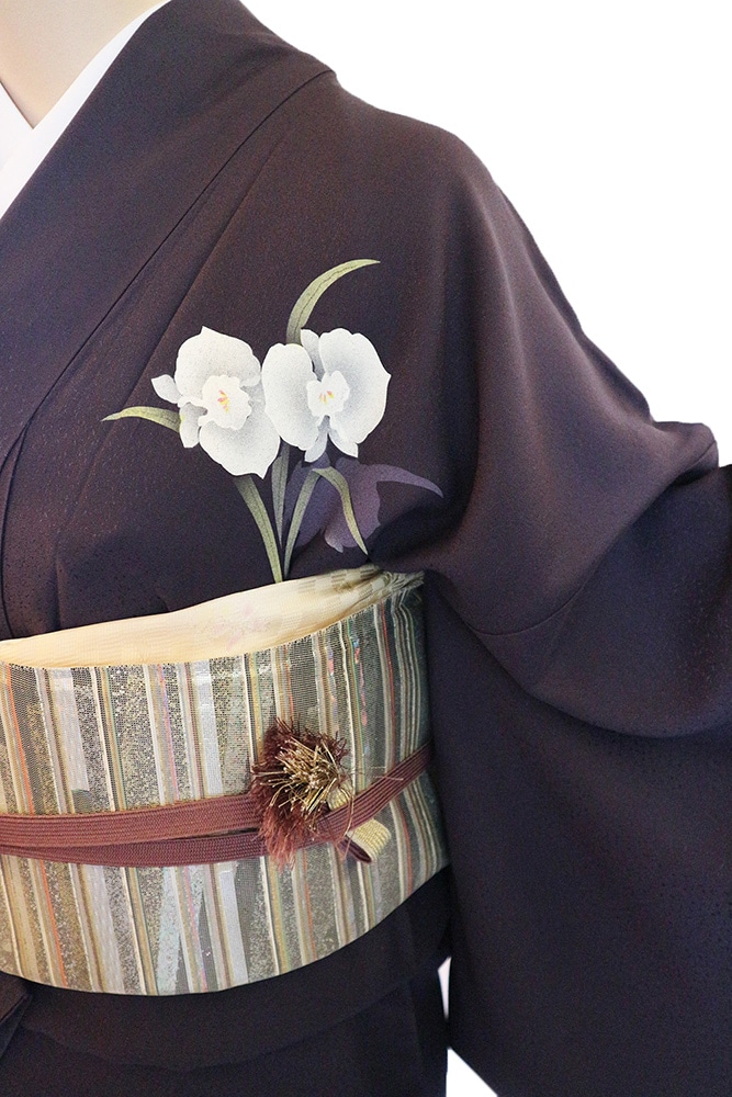 正絹訪問着レンタルフルセット「箔と友禅 胡蝶蘭」 | レンタル着物