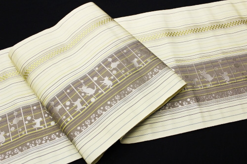 黒木織物謹製 博多八寸名古屋帯「猫/献上」 | 販売着物商品,名古屋帯