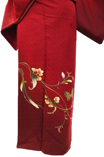 正絹訪問着レンタルフルセット「斉藤三才作 箔 枝花に蝶」 | すべての