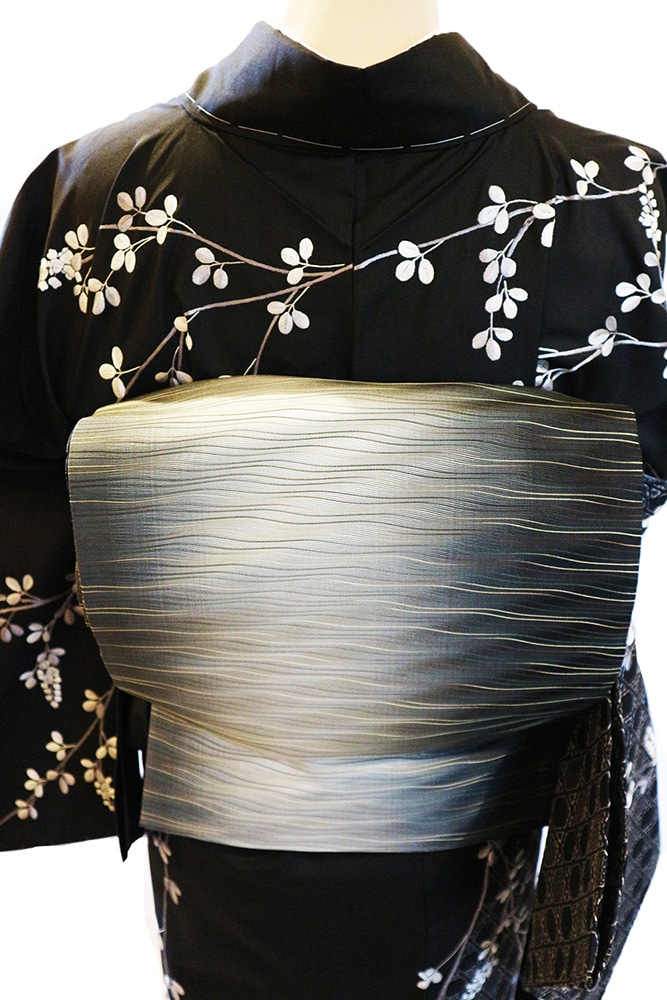 正絹単衣訪問着 レンタルフルセット「総柄刺繍 網代に萩」 | すべての