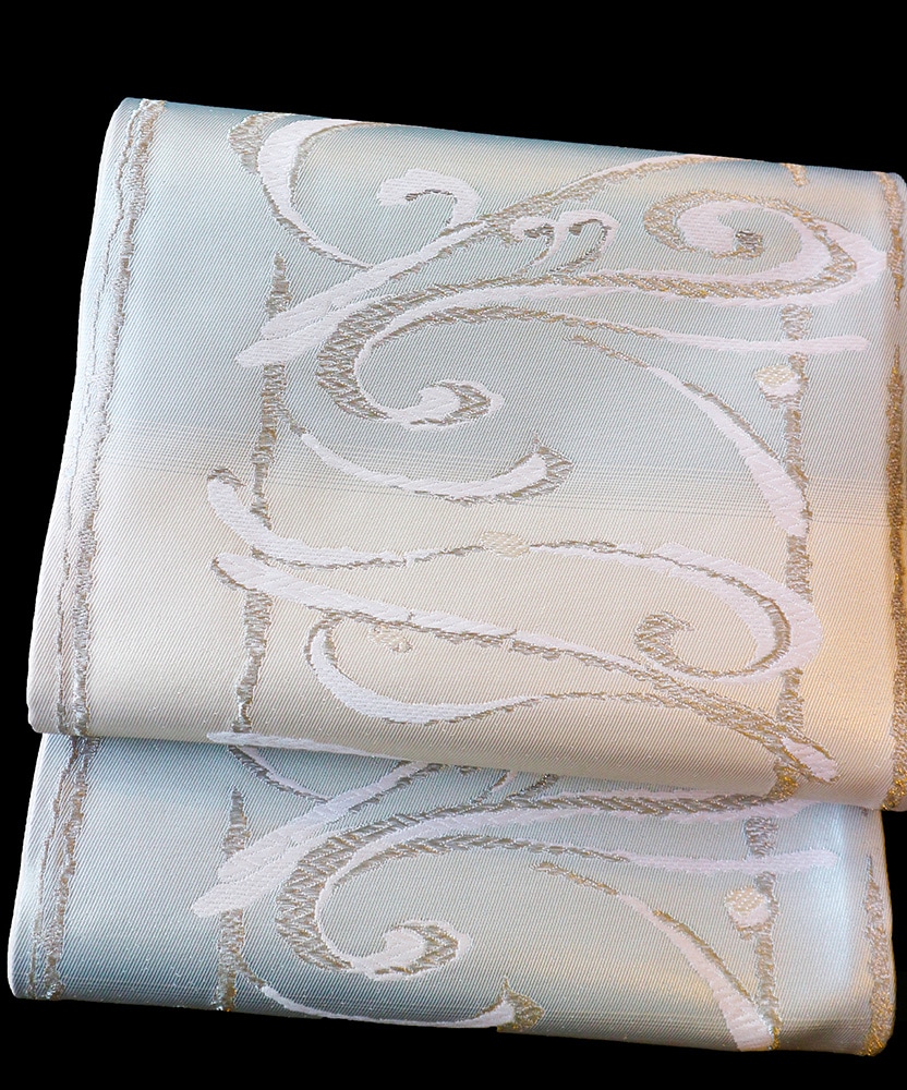 西陣織丸勇謹製袋帯「プラチナ箔 横段ぼかしに波」 | 販売着物商品