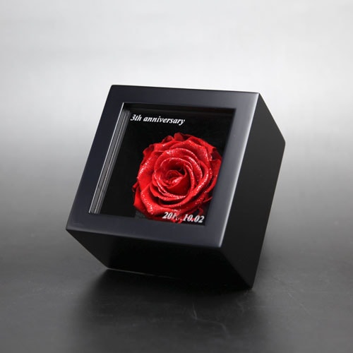 薔薇 プリザーブドフラワー ミニメッセージ黒BOX | プリザーブド