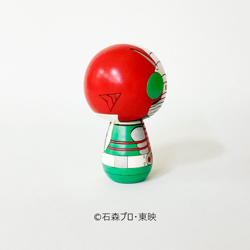 仮面ライダーこけし [V3] by 卯三郎こけし | 日本のキャラクターこけし