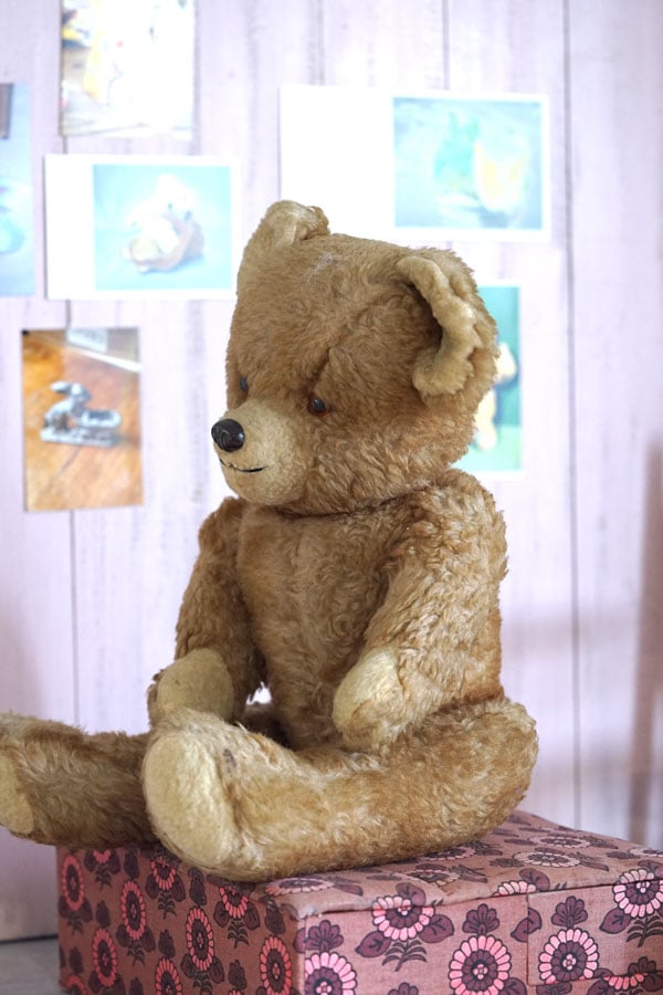 ヴィンテージフランスのブラウンのテディベア58cm 1960年代頃 gt-956の