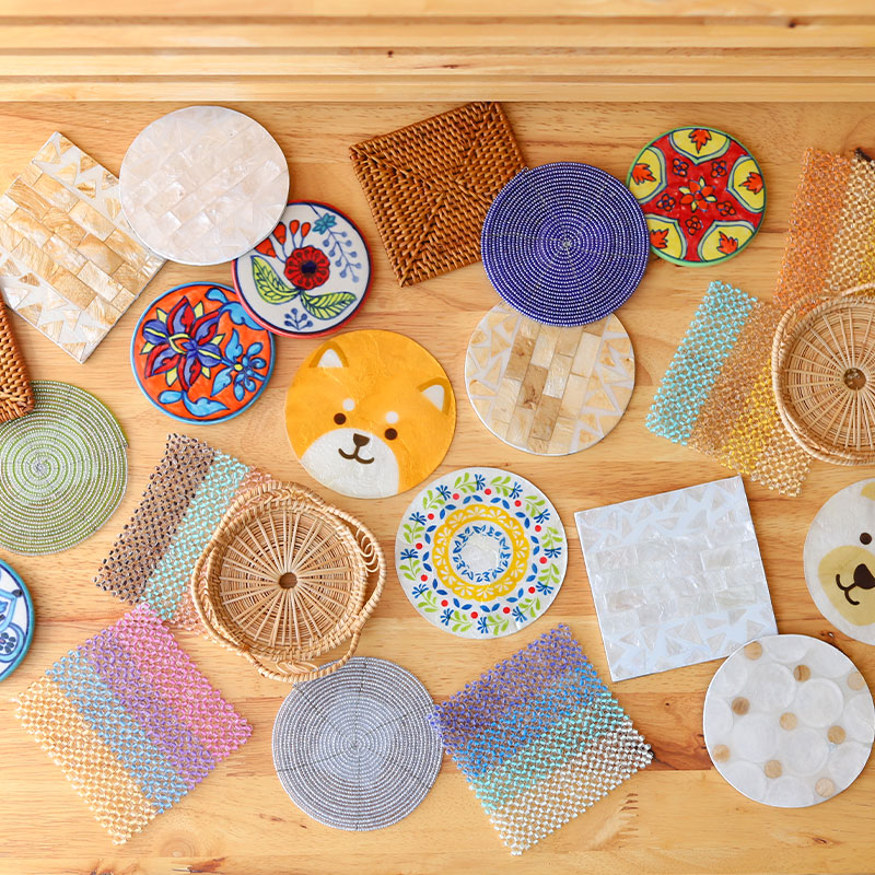 4点セット】shanti / ビーズコースター スクエア [メール便対象品