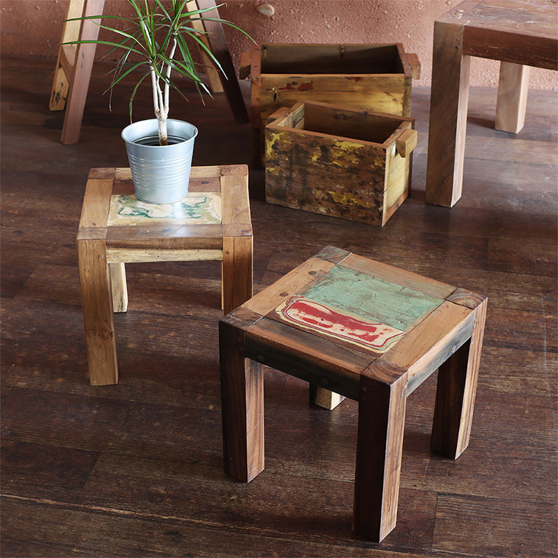 shanti / スクエアスツール ボート古材｜テソロ(tesoro)公式通販