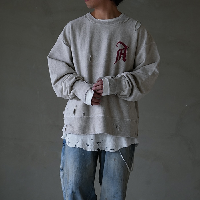 30%OFF】(anc-ct43) / ANCELLM (アンセルム) / CRASH SWEAT SHIRT