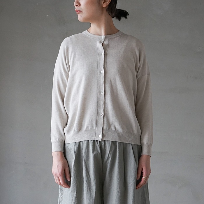 □(e231k055) / evam eva (エヴァムエヴァ) / cotton ramie cardigan