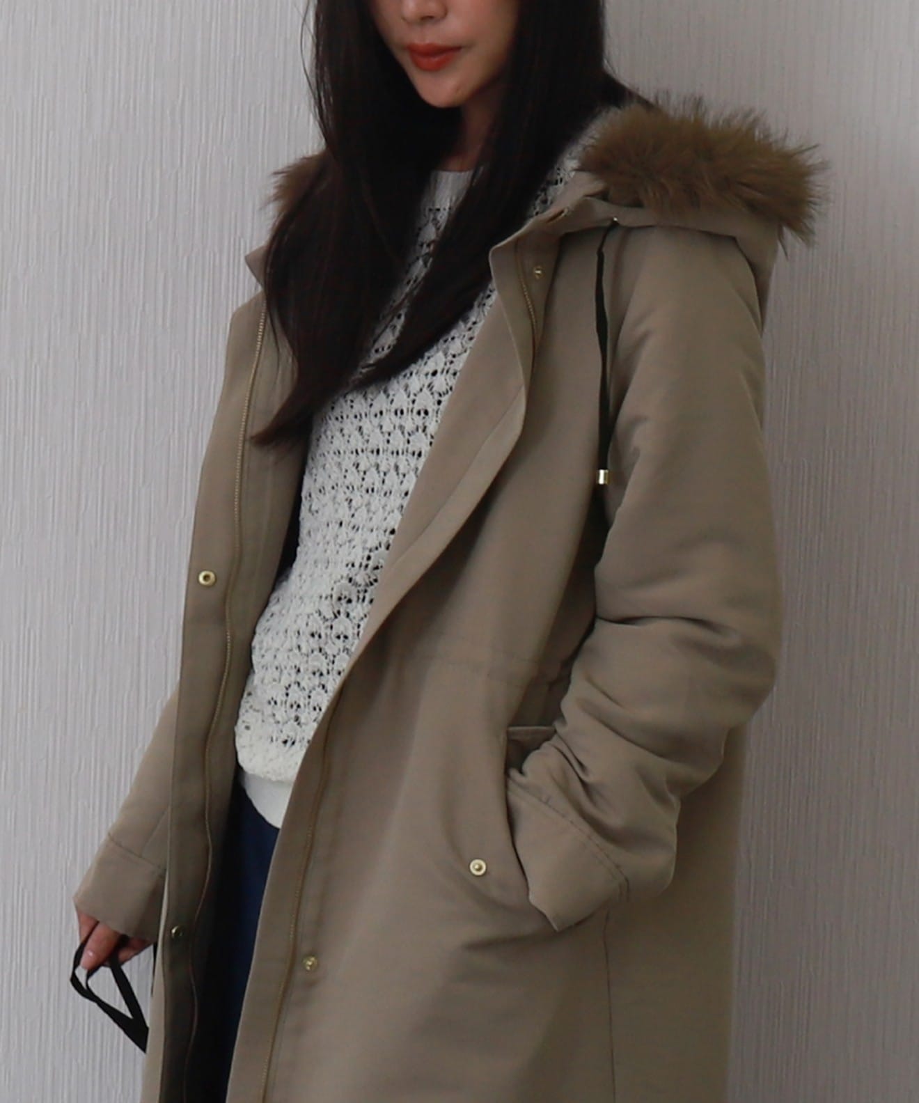 リベルモア|【撥水加工付】裏ボアフードモッズコート|libelle more