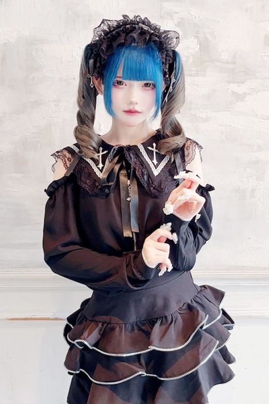 地雷 マーズ セーラー ブラウス 十字架リボン ノエミー スカパン