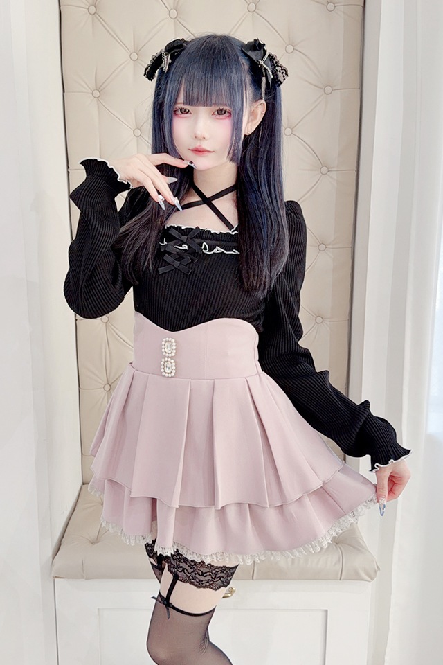 MA*RS】ビジュー付き二段フリルスカパン - ピンク size-F | 地雷系