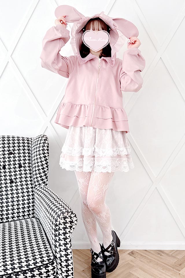 Princess Melody】うさみみショートパーカー - ピンク size-F | 地雷系