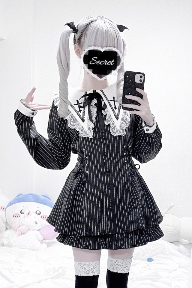 MA*RS】【二点セット】スピンドル付きクロス刺繍セットアップ - BLK