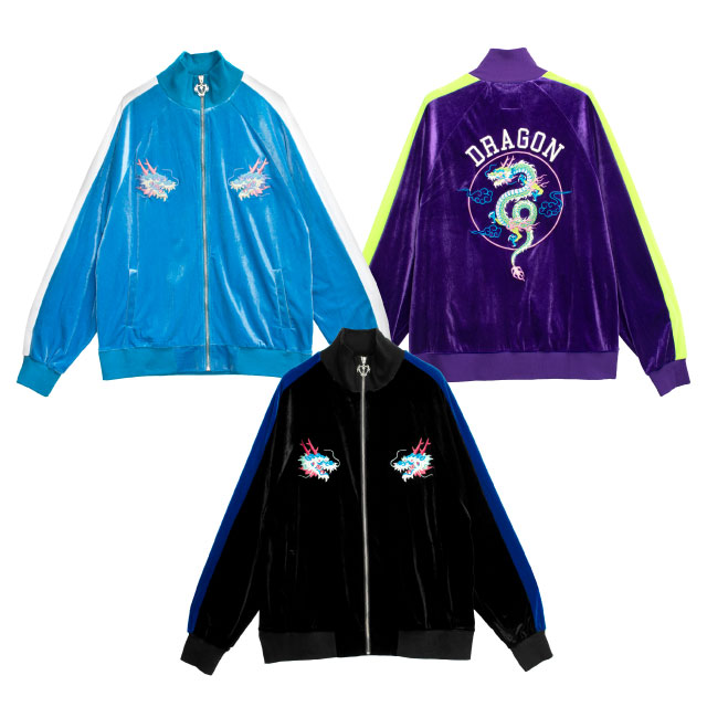 ドラゴンベロアトラックジャケット【BLACK】｜LISTEN FLAVOR(リッスン