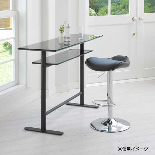 カウンターテーブル ガラス 幅1200mm ハイテーブル 机 ホワイト