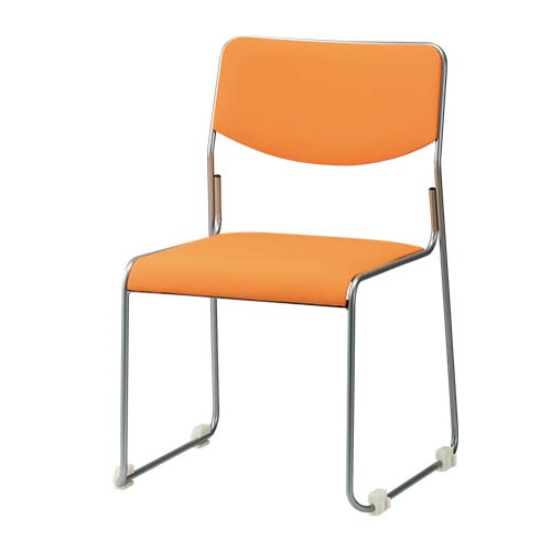 ミーティングチェア 4脚セット ビニールレザー スタッキングチェア