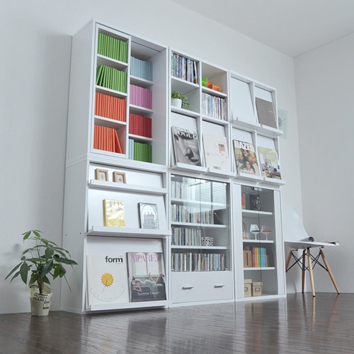 キャビネット スリム ガラス扉 本棚 ガラスキャビネット FR-050（商品