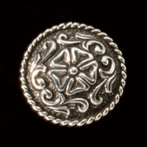 レザークラフト金具の銀製 / ビクターコンチョ / 21mm