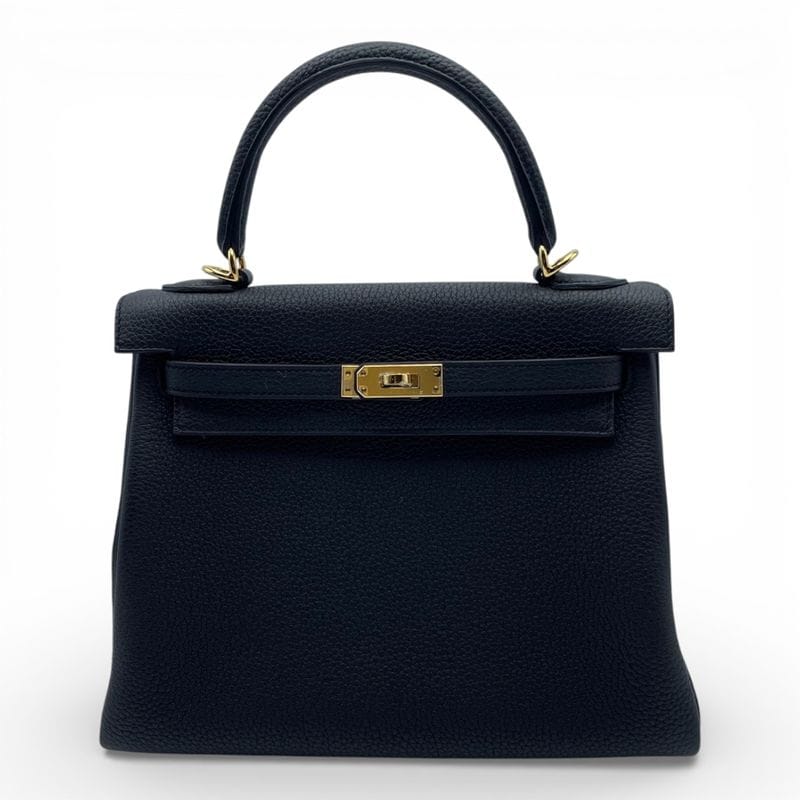 エルメス ケリー25 ノワール トゴ シルバー金具 B刻印 - ブランド品