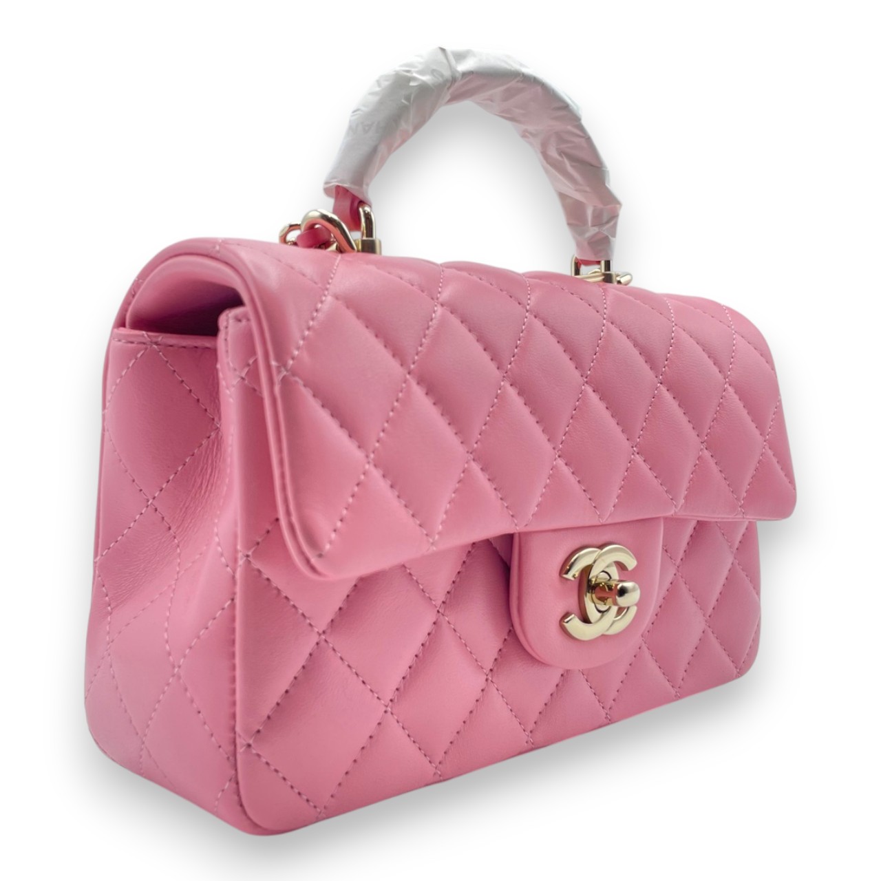 シャネル マトラッセ ココハンドル 19 ピンク ラムスキン ゴールド金具