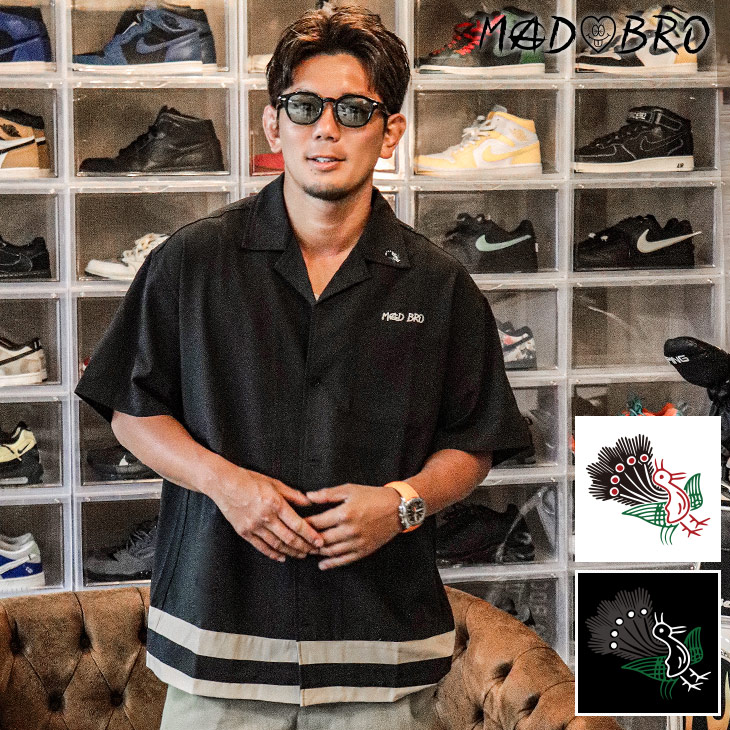 麻雀オープンカラーシャツ トップス｜皇治プロデュースブランドMADBRO