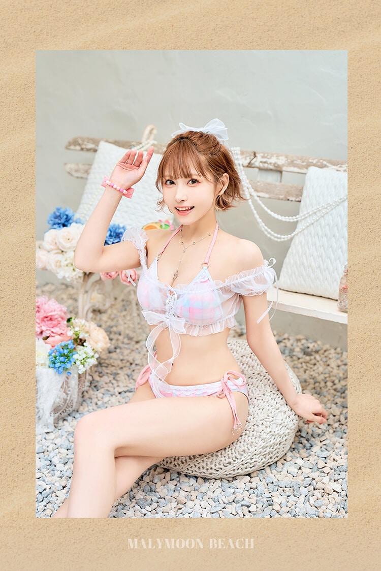 即日発送】シルキーシャボンチェックビキニ《レディース水着5点セット