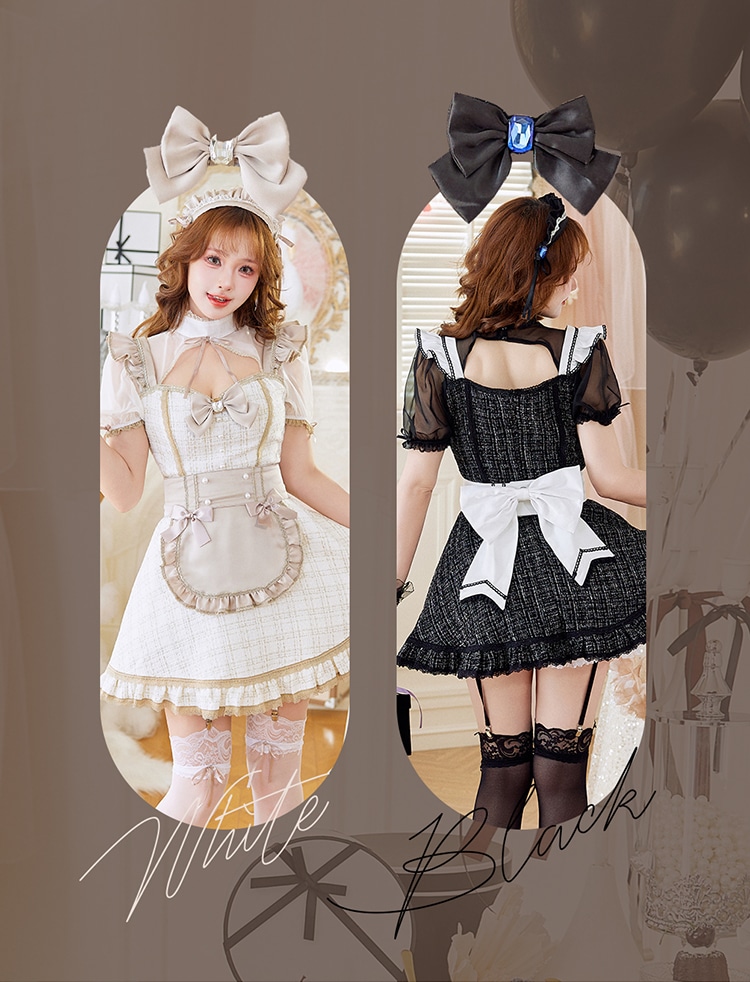 即日発送】シェリーツイードメイド《ハロウィンコスプレ8点セット