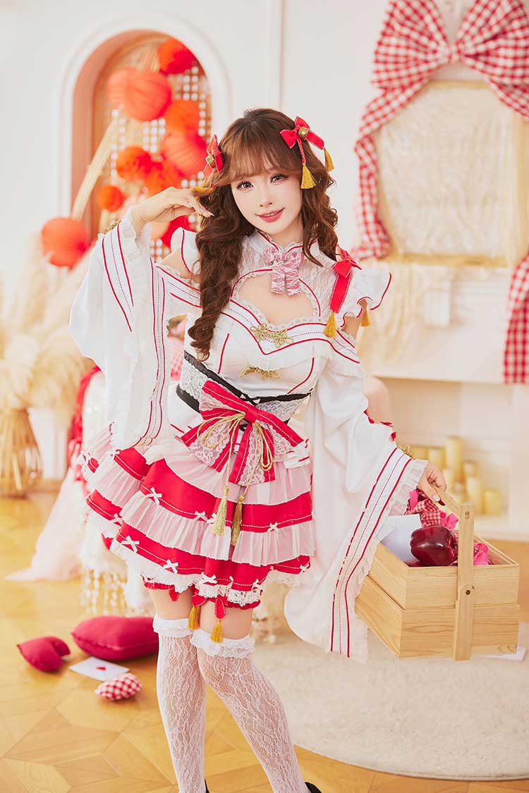 即日発送】フェアリースリーブ巫女ドレス《オリジナルコスプレ9点