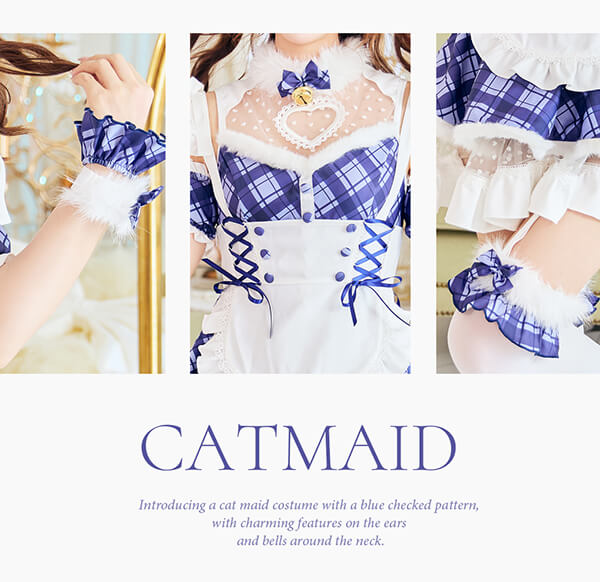 即日発送】ヒロインチェックキャットメイド《オリジナルコスプレ10点