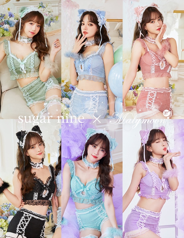 即日発送】セクシーレースキャット《セクシーランジェリー6点セット