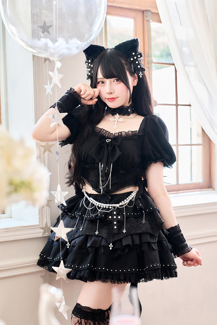 即日発送】【Mumei着用】シスタークロスパールキャット《ハロウィン