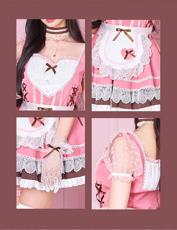 即日発送】【中村里砂着用】ミルクパールストロベリーハートメイド