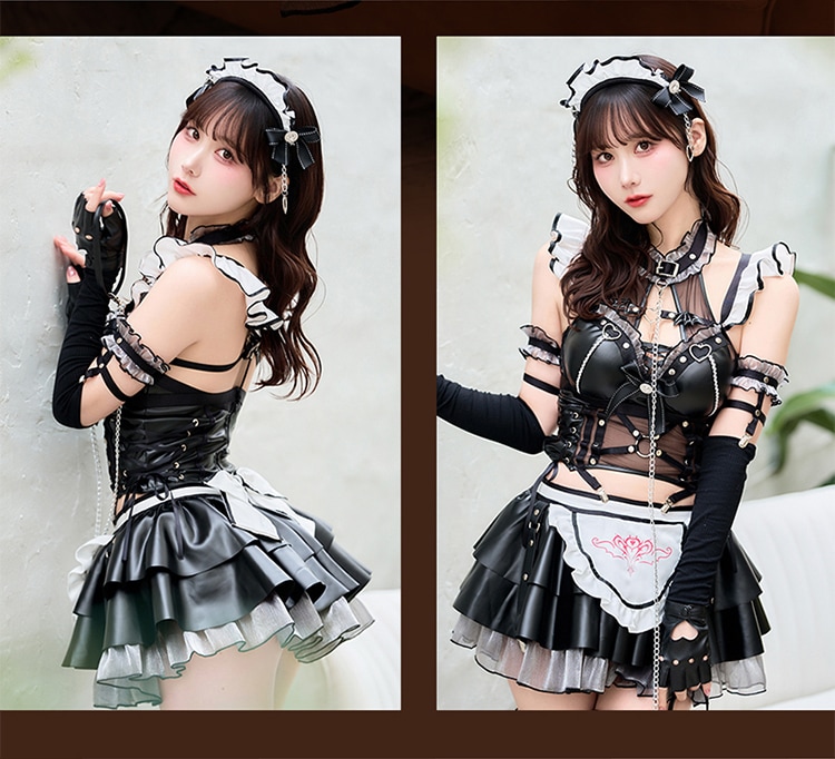 即日発送】フリルレザーサキュバスメイド2TYPE《ハロウィンコスプレ10